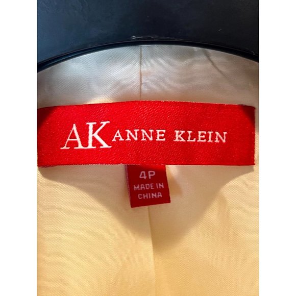 Anne Klein Women's Coat Jacket Blazer 100% Cotton Formal Collared Cream Size 4P - Picture 5 of 7